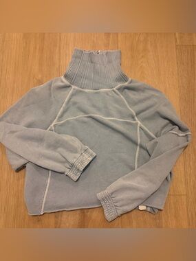 aerie High Neck Cozy Women's Sweater - Light Blue